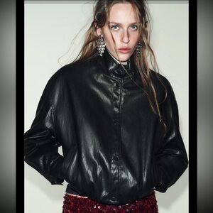 Zara Classic Black Leather Jacket 6318/250